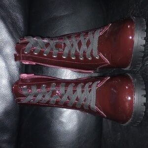 Women's Burgundy combat boots